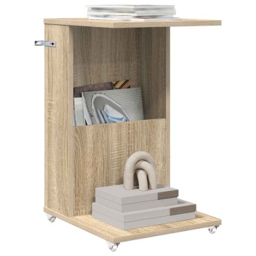 vidaXL Τραπεζάκι Πλευράς με τροχούς Δρύς Sonoma 40x35x60cm 1 τεμ.