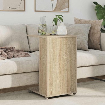 vidaXL Τραπεζάκι Πλευράς με τροχούς Δρύς Sonoma 40x35x60cm 1 τεμ.