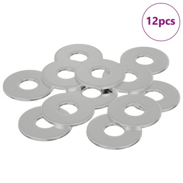 vidaXL Βίδες 12 τμχ. Ασημί 12 x 12 x 1,2 χιλ Σίδερο