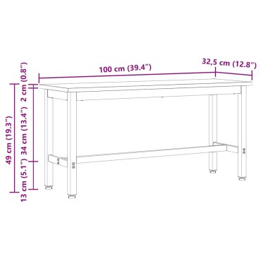 vidaXL Καθιστικό Σαλονιού Λευκό 100x32,5x49cm Στερεό ξύλο πεύκου