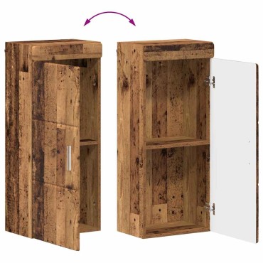 vidaXL Ντουλάπα τοίχου μπάνιου TULUM Παλιό ξύλο 37x24,5x86 εκ 1 τεμ.