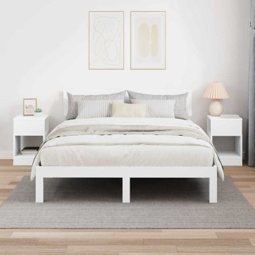 vidaXL End Table 2 τεμ. Λευκό 30,5x30x45cm Επεξεργασμένο Ξύλο