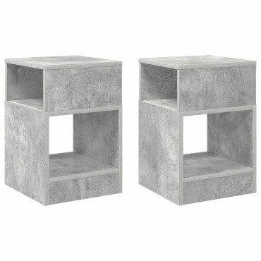 vidaXL End Table 2 τεμ. Σκυρόδεμα Γκρι 30,5x30x45 εκ