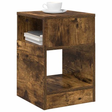 vidaXL End Table 2 τεμ. Καπνισμένο Ξύλο Δρυός 30,5x30x45 εκ