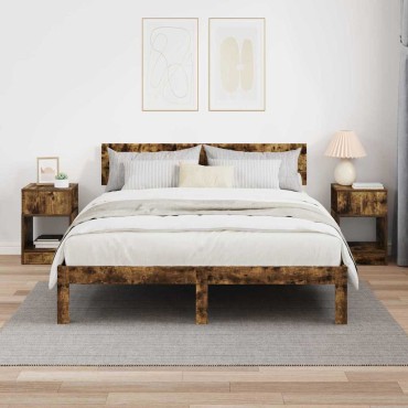 vidaXL End Table 2 τεμ. Καπνισμένο Ξύλο Δρυός 30,5x30x45 εκ