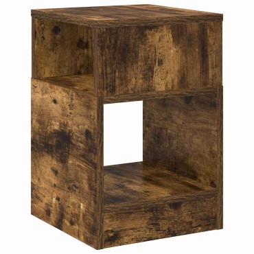 vidaXL End Table 2 τεμ. Καπνισμένο Ξύλο Δρυός 30,5x30x45 εκ