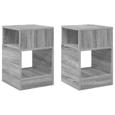 vidaXL End Table 2 τεμ. Γκρι Sonoma 30,5x30x45 εκ