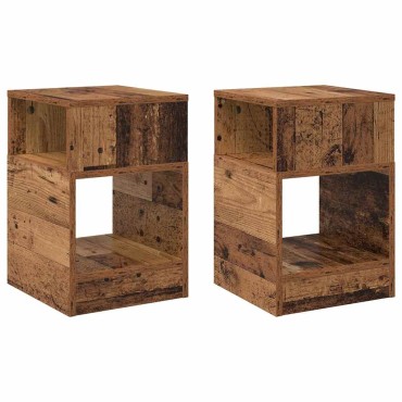 vidaXL End Table 2 τεμ. Παλιό ξύλο 30,5x30x45 εκ