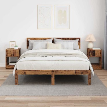 vidaXL End Table 2 τεμ. Παλιό ξύλο 30,5x30x45 εκ