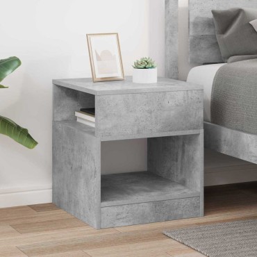 vidaXL End Table Σκυρόδεμα Γκρι 40,5x40x45cm Επεξεργασμένο Ξύλο