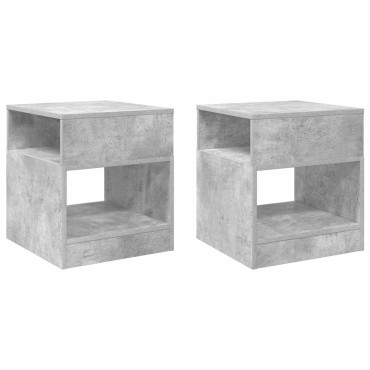 vidaXL End Table 2 τεμ. Σκυρόδεμα Γκρι 40,5x40x45 εκ