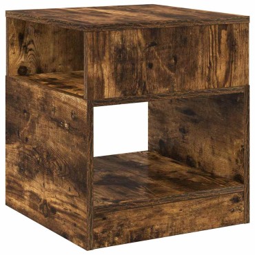 vidaXL End Table 2 τεμ. Καπνισμένο Ξύλο Δρυός 40,5x40x45 εκ