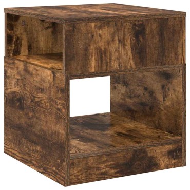 vidaXL End Table 2 τεμ. Καπνισμένο Ξύλο Δρυός 40,5x40x45 εκ