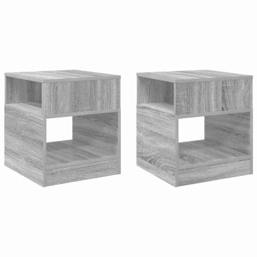vidaXL End Table 2 τεμ. Γκρι Sonoma 40,5x40x45 εκ