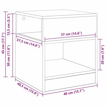 vidaXL End Table 2 τεμ. Παλιό ξύλο 40,5x40x45 εκ