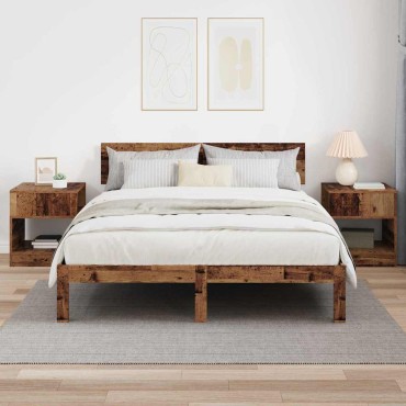vidaXL End Table 2 τεμ. Παλιό ξύλο 40,5x40x45 εκ