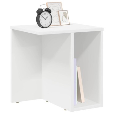 vidaXL End Table Λευκό 37x32x40cm Επεξεργασμένο Ξύλο