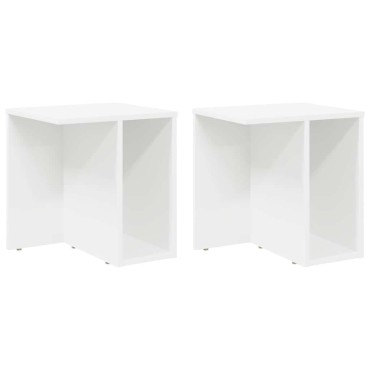 vidaXL End Table 2 τεμ. Λευκό 37x32x40cm Επεξεργασμένο Ξύλο