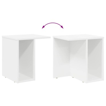 vidaXL End Table 2 τεμ. Λευκό 37x32x40cm Επεξεργασμένο Ξύλο