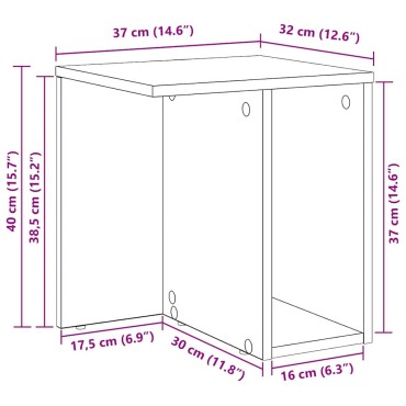 vidaXL End Table Μαύρη Οξυά 37x32x40cm Επεξεργασμένο Ξύλο