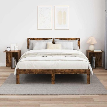 vidaXL End Table 2 τεμ. Καπνισμένο Ξύλο Δρυός 37x32x40 εκ