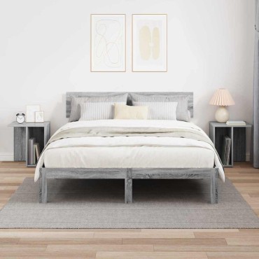 vidaXL End Table 2 τεμ. Γκρι Sonoma 37x32x40cm Επεξεργασμένο Ξύλο