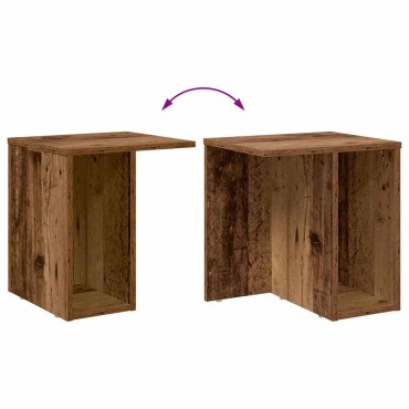 vidaXL End Table 2 τεμ. Παλιό ξύλο 37x32x40cm Επεξεργασμένο Ξύλο