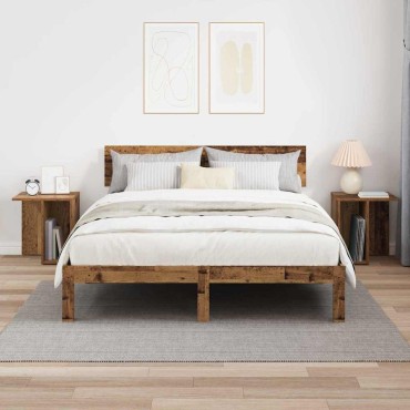 vidaXL End Table 2 τεμ. Παλιό ξύλο 37x32x40cm Επεξεργασμένο Ξύλο