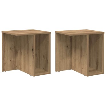 vidaXL End Table 2 τεμ. Artisan Oak 37x32x40cm Επεξεργασμένο Ξύλο