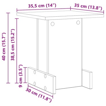 vidaXL End Table Παλιό ξύλο 35,5x35x40cm Επεξεργασμένο Ξύλο