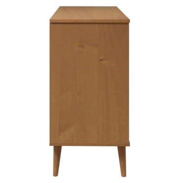 vidaXL Συρταριέρα MOLDE Καφέ 113x40x80cm από Μασίφ Ξύλο Πεύκου 1 τεμ.