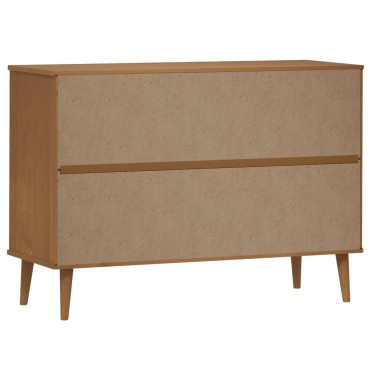 vidaXL Συρταριέρα MOLDE Καφέ 113x40x80cm από Μασίφ Ξύλο Πεύκου 1 τεμ.