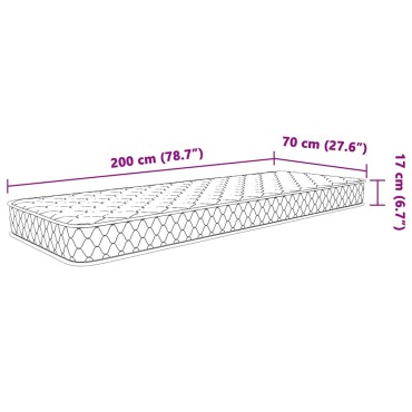 vidaXL Στρώμα με Αφρό Μνήμης Λευκό 70x200x17cm μαλακό 1 τεμ. - Μονό