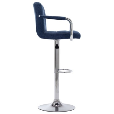 vidaXL Καρέκλα Μπαρ Μπλε Υφασμάτινη 53x52x(92-112)cm 1 τεμ.