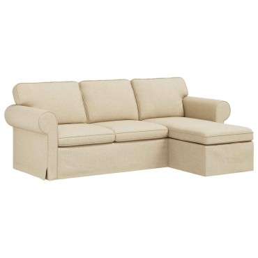 vidaXL Καναπές Κρεμ 215x138x80cm ύφασμα