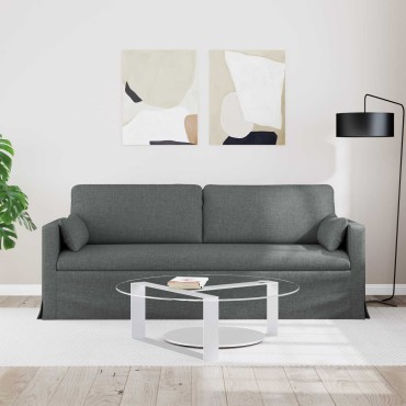 vidaXL Καναπές Σκούρο Γκρι 198x78x80cm ύφασμα