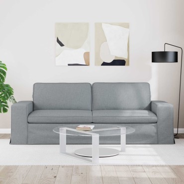 vidaXL Καναπές Ανοιχτό γκρι 222x80x82cm ύφασμα