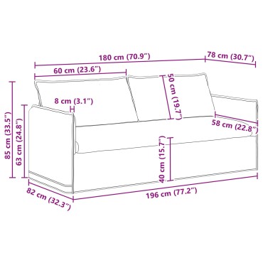 vidaXL Καναπές Σκούρο Γκρι 196x82x85cm ύφασμα