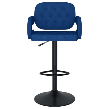 vidaXL Σκαμπό Μπαρ 2 τεμ. Μπλε Υφασμάτινα 58x50x(93-115)cm