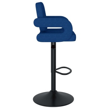 vidaXL Σκαμπό Μπαρ 2 τεμ. Μπλε Υφασμάτινα 58x50x(93-115)cm