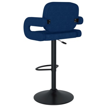 vidaXL Σκαμπό Μπαρ 2 τεμ. Μπλε Υφασμάτινα 58x50x(93-115)cm