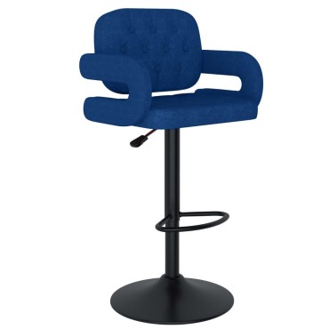 vidaXL Σκαμπό Μπαρ 2 τεμ. Μπλε Υφασμάτινα 58x50x(93-115)cm