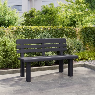 vidaXL Παγκάκι Κήπου Ανθρακί 110x52x71cm από Πολυπροπυλένιο 1 τεμ.