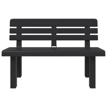 vidaXL Παγκάκι Κήπου Ανθρακί 110x52x71cm από Πολυπροπυλένιο 1 τεμ.