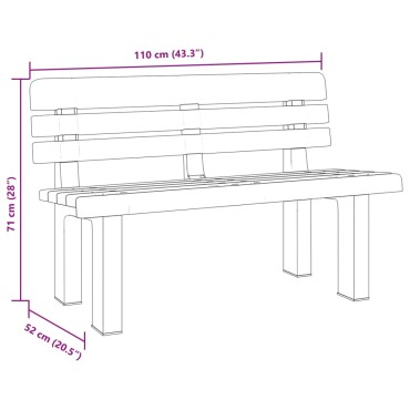 vidaXL Παγκάκι Κήπου Ανθρακί 110x52x71cm από Πολυπροπυλένιο 1 τεμ.