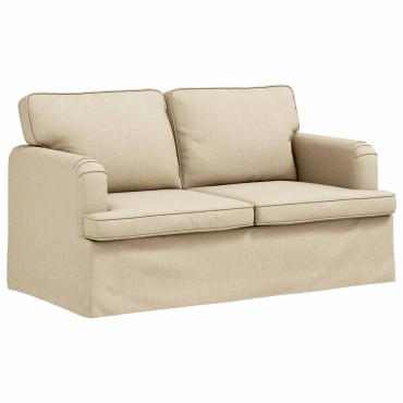 vidaXL Σετ Καναπέ 2 τεμ. Κρεμ ύφασμα 144x80x85cm  Διθέσιος