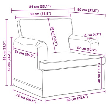 vidaXL Σετ Καναπέ 2 τεμ. Κρεμ ύφασμα 144x80x85cm  Διθέσιος