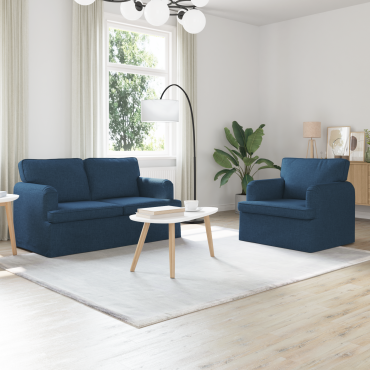 vidaXL Σετ Καναπέ 2 τεμ. Μπλε ύφασμα 144x80x85cm  Διθέσιος