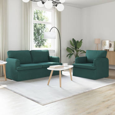 vidaXL Σετ Καναπέ 2 τεμ. Σκούρο Πράσινο ύφασμα 162x80x85cm  Διθέσιος
