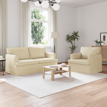 vidaXL Σετ Καναπέ 2 τεμ. Κρεμ ύφασμα 162x80x85cm  Διθέσιος